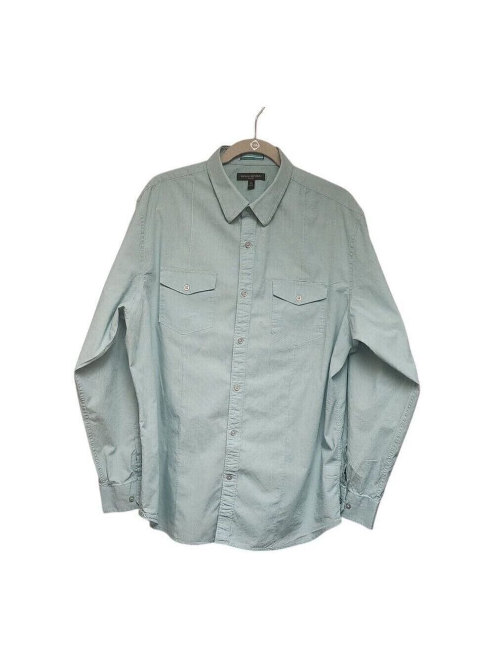 Banana Republic Mens Slim Fit Button Up Long Sleeve Shirt Size XL Mint Green